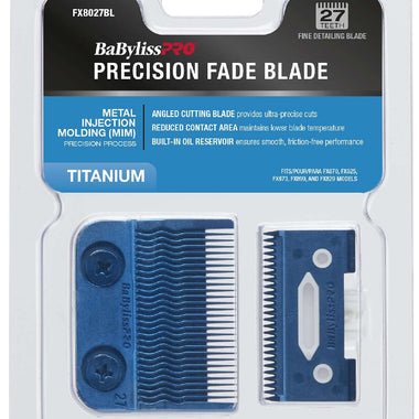 Babylisspro Precision Fade Blue Titanium Fine Detailing Clipper Blade With 27teeth