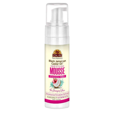 Okay Black Jamaican Castor Oil  Coconut Hibiscus Hair Styling Mousse 7.5 Oz