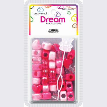 Chloe Bead Heart Big Pink