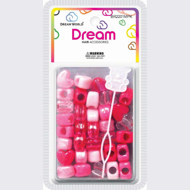 Chloe Bead Heart Big Pink