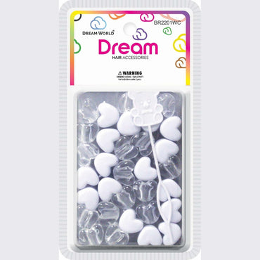 Chloe Bead Heart Big Whiteclear
