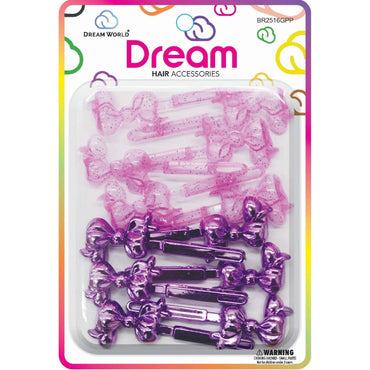 Chloe Barrette 16 Chubby Ribbon Glitter Purple