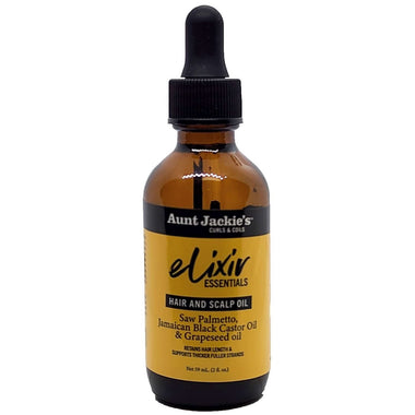 Aunt Jackies Elixir Hair And Scalp Oil Saw Palmetto Jamaican Black Castor Oil  Grapeseed Oil